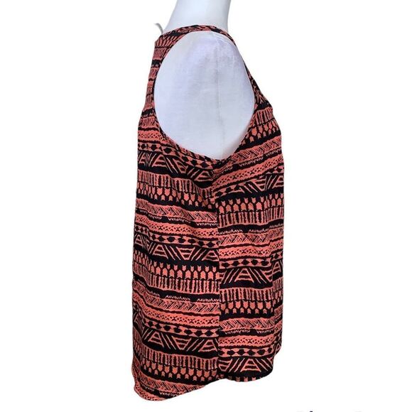 Ambiance Apparel Sleeveless Aztec Chiffon Blouse Large - Picture 3 of 8